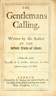 Cover of: The gentleman's calling by Allestree, Richard