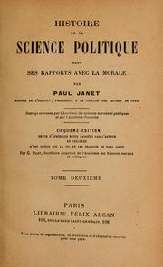Cover of: Histoire de la science politique dans ses rapports avec la morale by Janet, Paul
