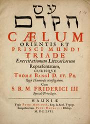 Cover of: 'Et ha-kedem: C©Œlum-Orientis et prisci mundi triade exercitationum literariarum repr©Œsentatum