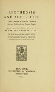 Cover of: Apotheosis and after life by Eugénie Strong, Eugénie Strong