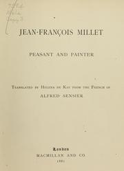 Cover of: Jean-François Millet by Alfred Sensier