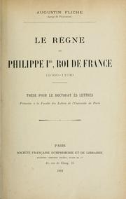 Cover of: Le règne de Philippe 1er, roi de France (1060-1108)