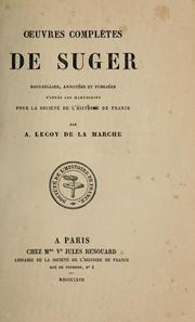 Cover of: Oeuvres complètes de Suger