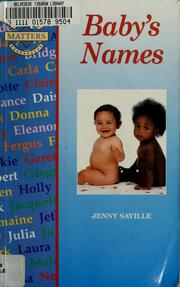 Cover of: Baby's names by Jenny Saville