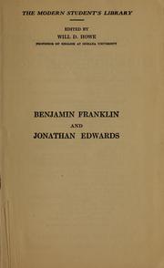 Cover of: Benjamin Franklin and Jonathan Edwards | Benjamin Franklin
