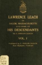 Cover of: Lawrence Leach of Salem, Massachusetts: and some of his descendants, vol. 1