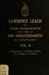 Cover of: Lawrence Leach of Salem, Massachusetts: and some of his descendants, vol. 2