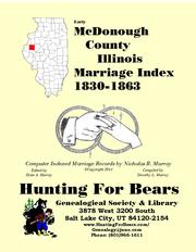 Cover of: Early McDonough County Illinois Marriage Records 1830-1863