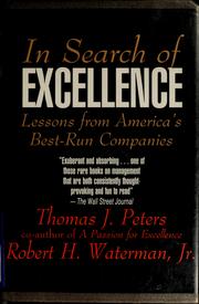 Cover of: In search of excellence by Thomas J. Peters