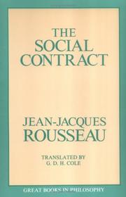 Cover of: Social Contract (Great Books in Philosophy) by Jean-Jacques Rousseau, G. D. H. (George Douglas Howard) Cole