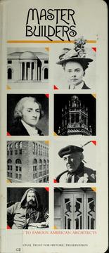 Cover of: Master builders: a guide to famous American architects