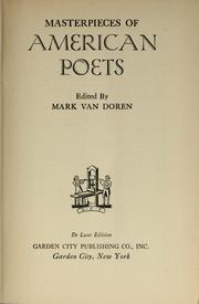 Cover of: Masterpieces of American poets by Mark Van Doren