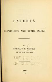 Cover of: Patents, copyrights, and trade marks | Emerson Root Newell