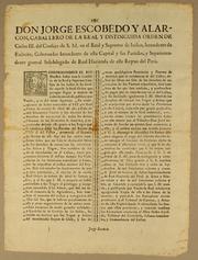 Cover of: Don Jorge Escobedo y Alarcon, caballero de la Real y distinguida Orden de Carlos III by Spain. Sovereign (1759-1788 : Charles III)