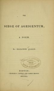 Cover of: The siege of Agrigentum: a poem.