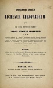 Cover of: Enumeratio critica lichenum europaeorum by Ludwig Emanuel Schaerer