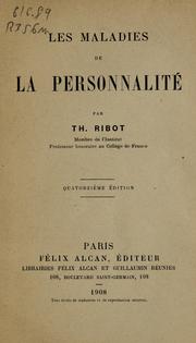 Cover of: Les maladies de la personnalité