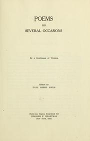 Cover of: Poems on several occasions by William Dawson