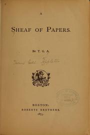 Cover of: A sheaf of papers