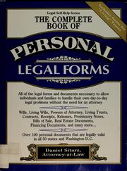 Cover of: The complete book of personal legal forms | Dan Sitarz