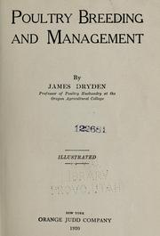 Cover of: Poultry breeding and management by James Dryden, James Dryden