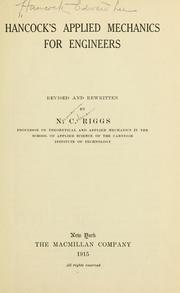 Cover of: Hancock's applied mechanics for engineers. by Edward Lee Hancock