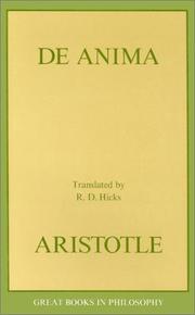 Cover of: De Anima (Great Books in Philosophy)