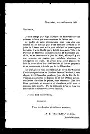 Cover of: [Lettre]: je suis chargé par Mgr. l'évêque de Montréal de vous adresser la lettre que vous trouverez de l'autre part ...