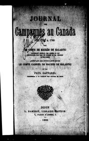 Cover of: Journal des campagnes au Canada de 1755 à 1760