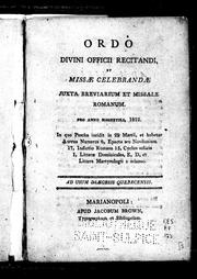 Ordo divini officii recitandi et missae celebrandae juxta breviarium et missale romanum by Église catholique