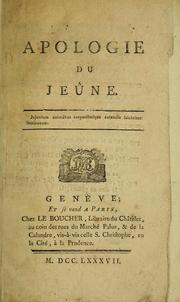 Cover of: Apologie du jeûne by Adrien Baillet