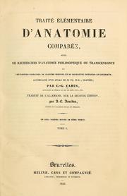 Cover of: Traité élémentaire d'anatomie comparée: suivi de recherches d'anatomie philosophique ou transcendante sur les parties primaires du système nerveux et du squelette intérieur et extérieur...