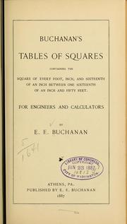 Cover of: Buchanan's tables of squares ... by Edward Everett Buchanan