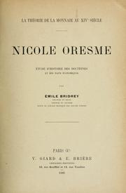 La théorie de la monnaie au XIVe siècle by Émile Bridrey