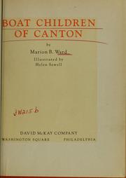Cover of: Boat children of Canton