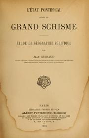 Cover of: L' état pontifical après le grand schisme by Guiraud, Jean