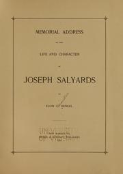 Memorial address on the life and character of Joseph Salyards by Elon Osiander Henkel