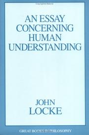 Cover of: essay concerning human understanding | John Locke