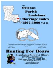 Cover of: 19th Century Orleans Par LA Marriage Index v10 1807-1900