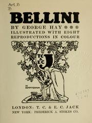Cover of: Bellini: illus. with 8 reproductions in colour