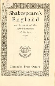 Cover of: Shakespeare's England: an account of the life & manners of his age.