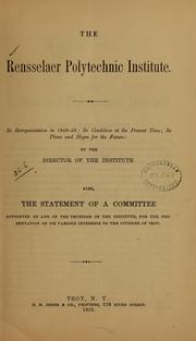 Cover of: The Rensselaer polytechnic institute