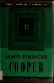 Cover of: James Fenimore Cooper. by Ringe, Donald A.