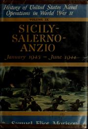 Cover of: Sicily - Salerno - Anzio, January 1943-June 1944 by Samuel Eliot Morison