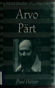 Cover of: Arvo  Pärt by Paul Hillier