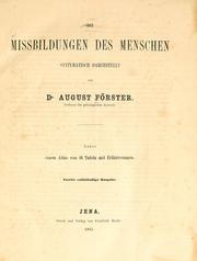 Cover of: Die Missbildungen des Menschen