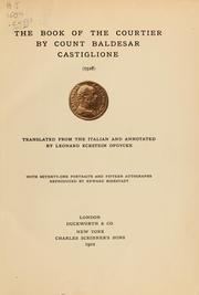 Cover of: The book of the courtier by Conte Baldassarre Castiglione
