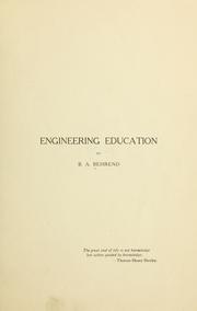 Cover of: Engineering education