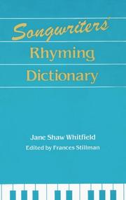 Cover of: Songwriters Rhyming Dictionary by Jane Whitfield