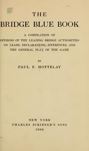 Cover of: The bridge blue book by Paul Fleury Mottelay